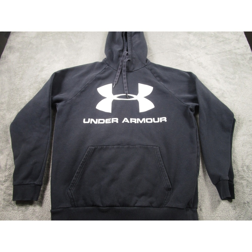 Under Armour Sweater Womens Large Black Pullover Hooded Fleece Activewear Casual